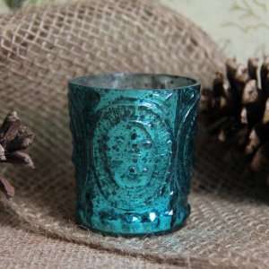    Style Turquoise Mercury Glass Votive Home Decor