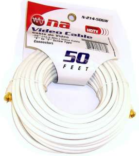 RG 6 WHITE 75 OHM COAXIAL RG6 CABLE 50 SATELLITE, TV  