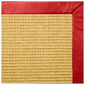    Honey Sisal Rug with Red Leather Binding   3x5