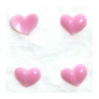  color nail art collection curve heart cool pink 4pc 6 x 5 mm design 