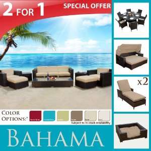   DINING SET & CHAISES & SUN BED & DOG BED 17PC Patio, Lawn & Garden