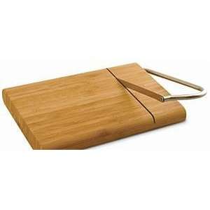  Bamboo Cheese Board with Stainless Steel Slicer