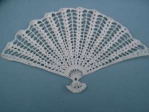 CROCHETED DOLL & CRAFT FAN 10  White  