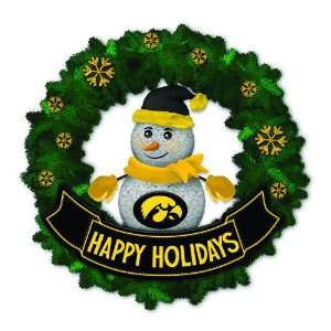   Hawkeyes Lighted Snowman Artificial Christmas Wreath