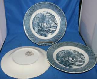 Royal Currier and Ives China Dinnerware Dinnerplates Set of three 