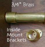 Solid Brass Curtain Brackets, pair, for Inside Mount  