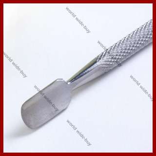 Cuticle Nail Pusher Spoon Remover Manicure Salo Stainless Steel New 