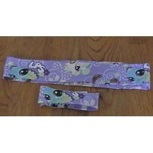   Set of 2 Handcrafted Fabric Littlest Pet Shop Headband & Bracelet