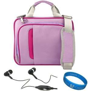  Pink Messenger Carrying Bag with Removable Shoulder Strap for Coby 