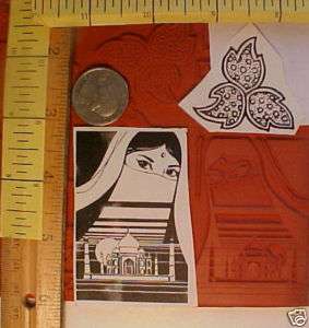 TAJ MAHAL VEIL & DECORATIVE 2 un mounted rubber stamps  