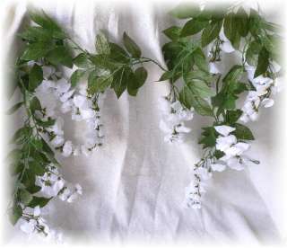 WHITE Wisteria Garland Wedding Arch Decor Silk Flowers  