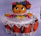 Tortilla Keeper sewing box Basket Guatemalan mayan doll