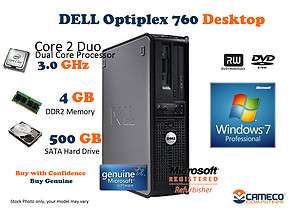 Dell Optiplex 760 Fast Dual Core Desktop Computer Window 7 