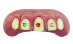 teeth actually light up in red, yellow and green colours Not for 