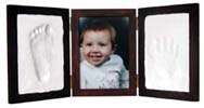 Mahogany CLAY KEEPSAKE & PHOTO DESKTOP FRAME KIT Baby Foot Hand 