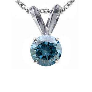 CT Blue Diamond Solitaire Pendant SI Clarity with 18 Chain and 