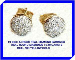 GORGEOUS 0.40 CARAT REAL DIAMOND STUD EARRINGS  