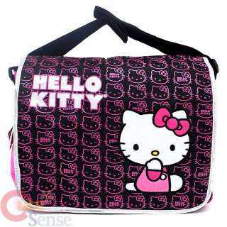   Kitty School Messenger Bag  Mini Faces / Pink Black Diaper Bag  