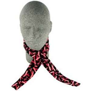 Zan Headgear Breast Cancer Cooldanna Fashion Tie   Ribbon/Black / One 
