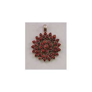  SILVER RED CORAL PENDANT ROUND JEWLERY NECKLACE 