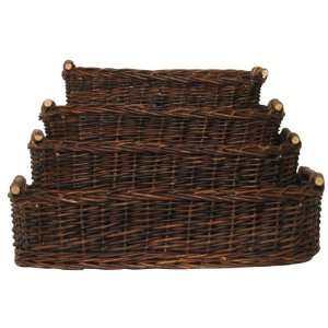  Country Hand Woven Oval Sapling Baskets Set / 4, Large26 