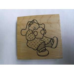 Darcies Country Folk Wood Mounted Rubber Stamp Bunny with Heart (1994 