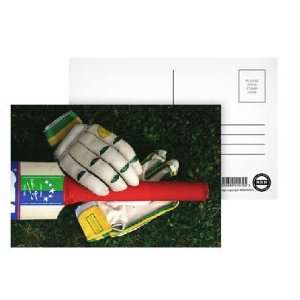  Cricket bat and Gloves   Postcard (Pack of 8)   6x4 inch 