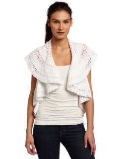  Karen Kane Womens Circular Crochet Vest Clothing