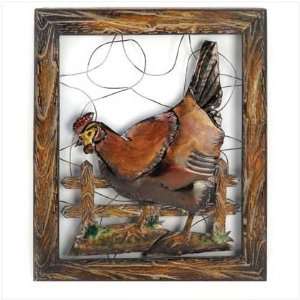   Country Rural Rustic Rooster Metal Wall Decor Plaque