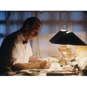 Dr. Albert Schweitzer at His Desk in His Small Office at the Lambarene 