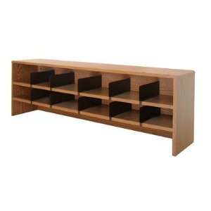 Desktop Organizer with 2 Shelves Finish Mahogany, Design 56 Width