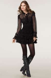 Anna Sui Lace Overlay Chiffon Dress  