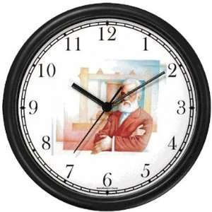 Alexander Graham Bell Wall Clock by WatchBuddy Timepieces (Black Frame 