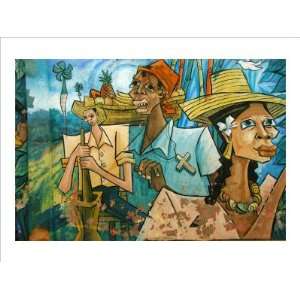 Cubist Fruits of Latin Labor Giclee Poster Print by Charles Glover 