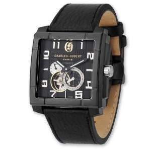  Mens Charles Hubert Black Square Dial Automatic Watch 