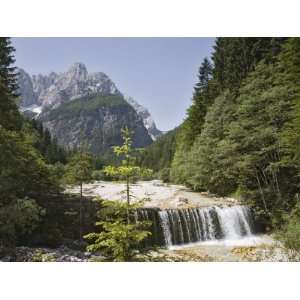  Waterfall Over Weir on River Velika Pisnca with Crystal Clear Water 