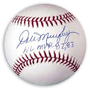 Dale Murphy Autographed Baseball with NL MVP82/82 Inscription