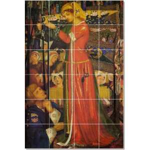 Dante Gabriel Rossetti Mythology Tile Mural Interior Design  48x72 