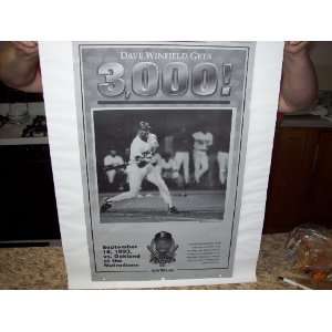 Dave Winfield gets his 3,000th hit. 1 of a Kind Very rare, original 