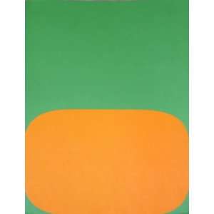  Orange and Green Lithograph by Ellsworth Kelly. size 11 