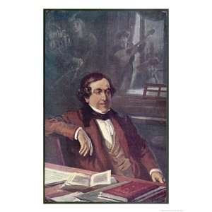 Gioacchino Rossini Composing His Opera Il Barbieri Di Seviglia First 