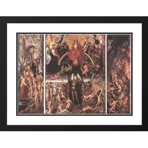 Memling, Hans 24x19 Framed and Double Matted Last Judgment Triptych 