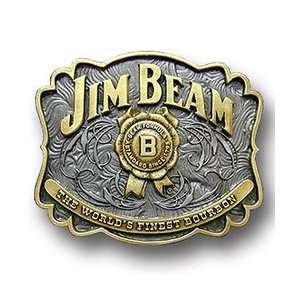 Jim Beam Belt Buckle   2 Toned Rectangular