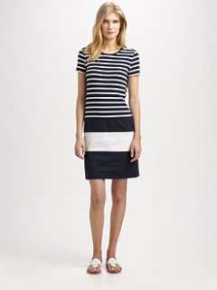 DKNY   Striped Short Sleeve Dress