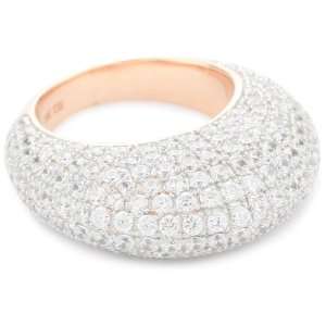 Nicky Hilton Silver Pave Dome Ring With 18k Gold Wash And Cubic 