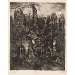 Hand Made Oil Reproduction   Otto Dix   24 x 30 inches   The ruins of 