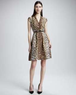roxanne cap sleeve leopard print dress