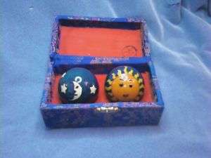 Chinese Exercise Balls Moon and Sun Finish /w Blue Box  