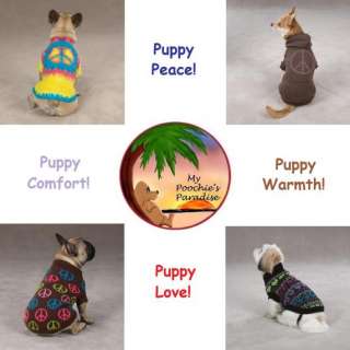 Peace Sign Tees, Hoodies & Sweaters for Dogs 8 Sizes  