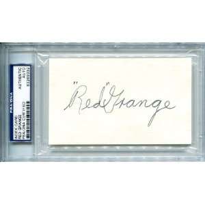  Red Grange Autographed 3x5 Card Sports Collectibles
